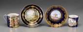 Two Sevres cups and saucers: c