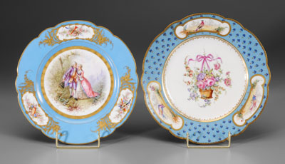 Two Sevres porcelain plates: one