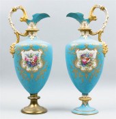 TWO SEVRES STYLE PORCELAIN EWE