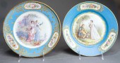 TWO SEVRES-TYPE GILT DECORATED