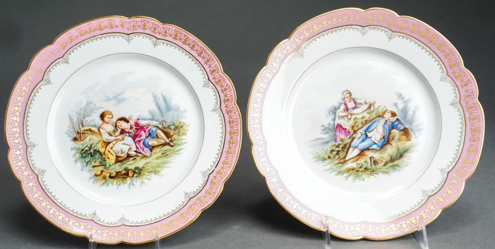 TWO SEVRES TYPE PORCELAIN PICTORIAL