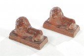 TWO SEWERTILE LIONS.  American
