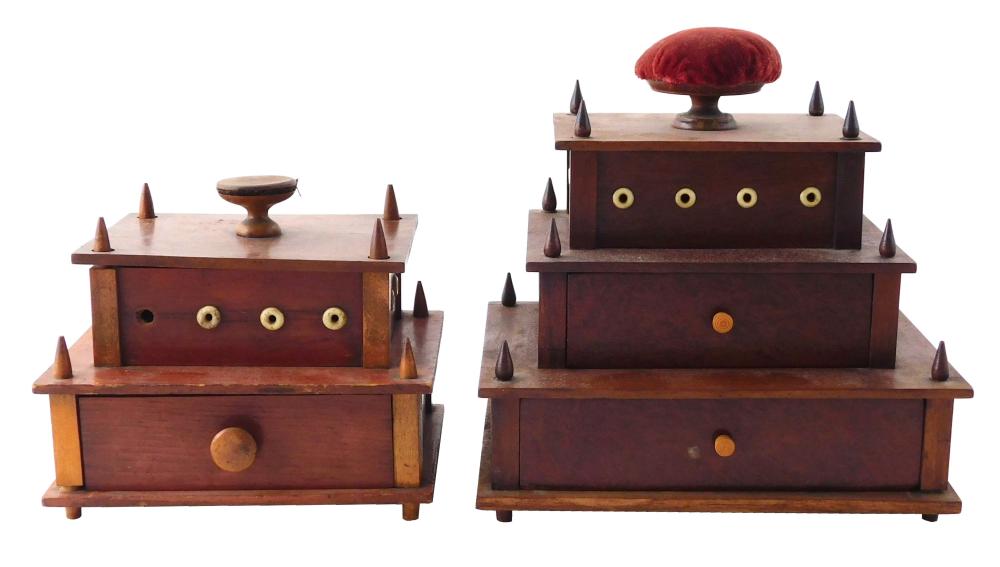 TWO SEWING BOXES, APPEAR TO BE