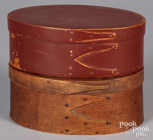 TWO SHAKER BENTWOOD PANTRY BOXES,