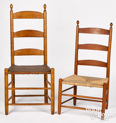 TWO SHAKER CHAIRS WITH TILTERS,