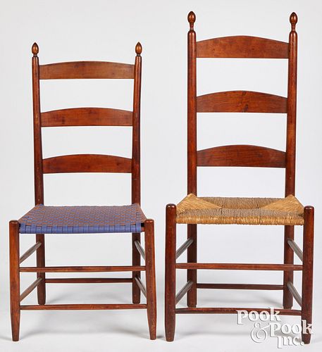 TWO SHAKER CHAIRS WITH TILTERS,
