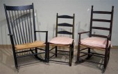 TWO SHAKER STYLE FRUITWOOD ARM