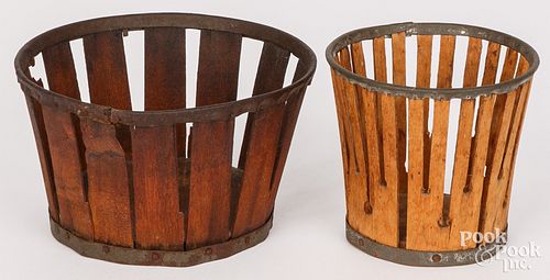 TWO SHAKER WOOD BERRY BASKETS, 19TH