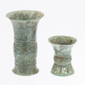TWO SHANG DYNASTY STYLE BRONZE