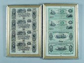Two sheets obsolete currency: