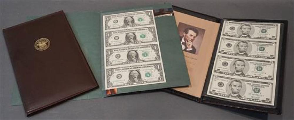 TWO SHEETS OF UNCUT FIVE-DOLLAR