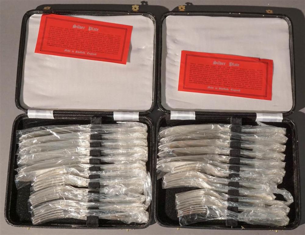 TWO SHEFFIELD SILVER PLATE 12-PIECE