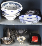 TWO SHELVES OF ASSOCIATED TABL