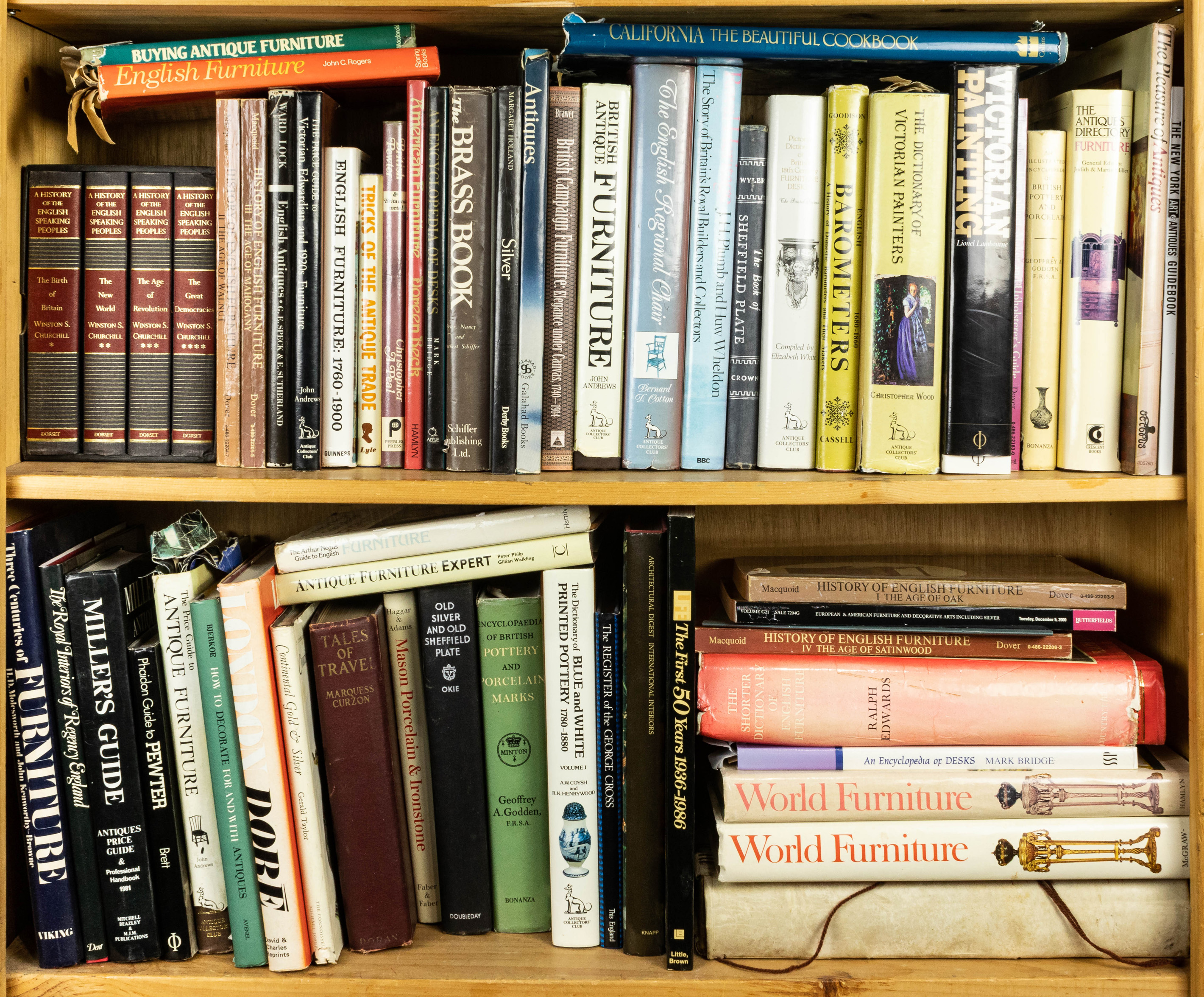 TWO SHELVES OF BOOKS MOSTLY