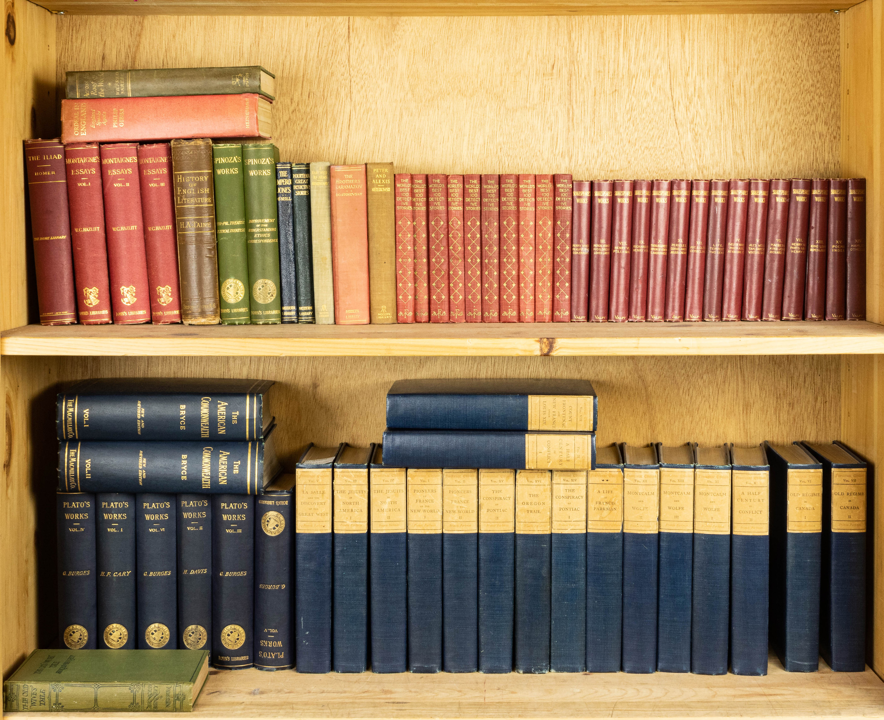 TWO SHELVES OF BOOKS Two shelves of