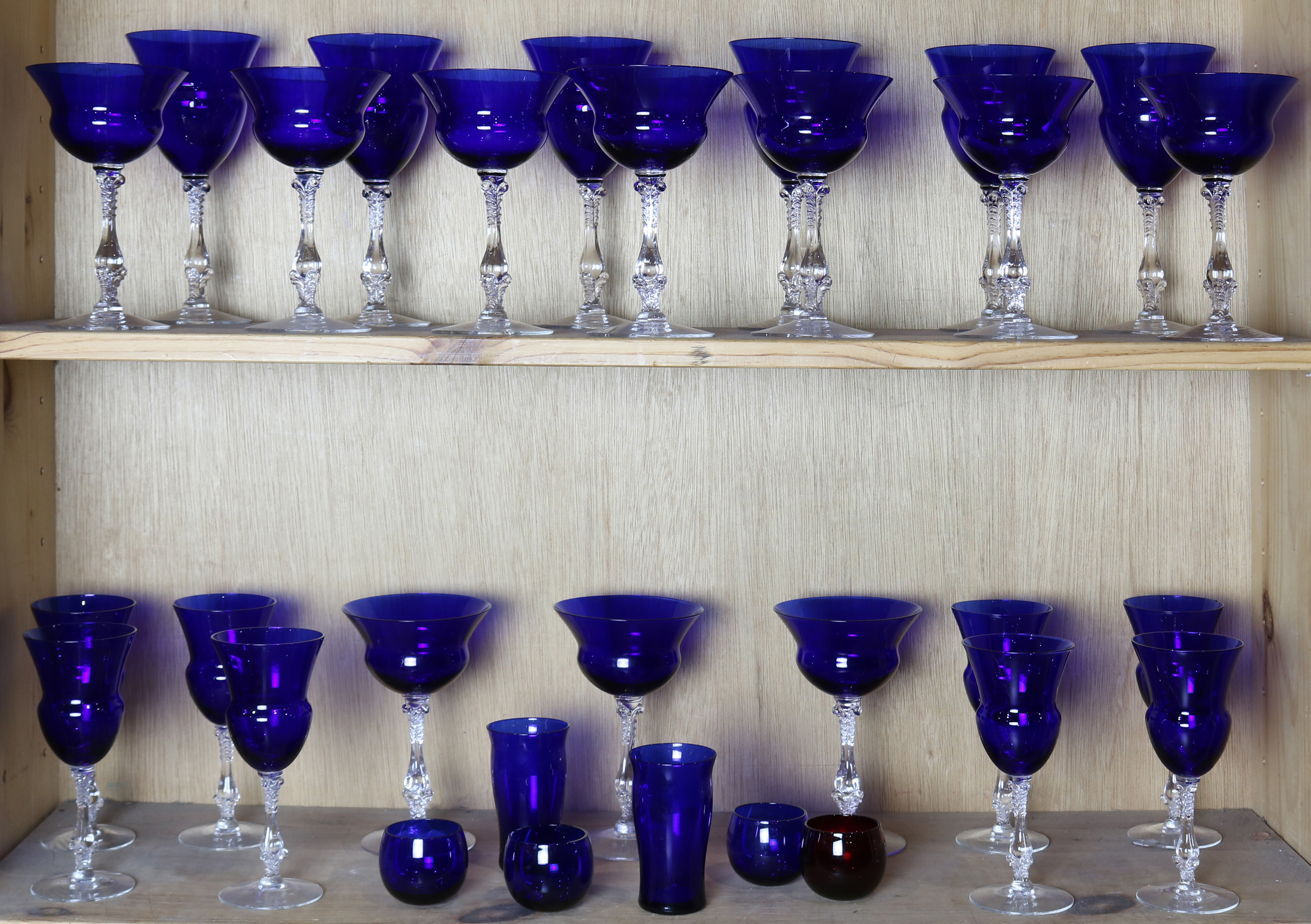 TWO SHELVES OF COBALT CUT TO