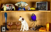 TWO SHELVES OF COLLECTIBLES AN