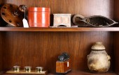 TWO SHELVES OF DECORATIVES Two