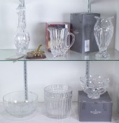 TWO SHELVES OF GLASS TABLEWARE