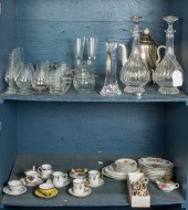 TWO SHELVES OF GLASSWARE Two s