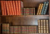 TWO SHELVES OF LEATHER BOUND B