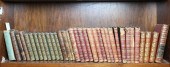 TWO SHELVES OF LEATHER BOUND B