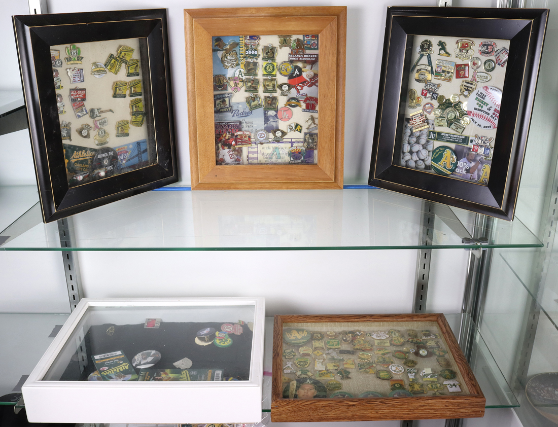 TWO SHELVES OF MAINLY OAKLAND A'S