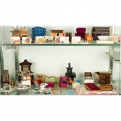 TWO SHELVES OF MOSTLY DOLL HOU