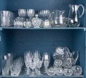 TWO SHELVES OF STEMWARE, SERVI