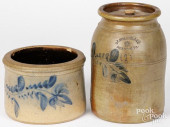 TWO SHENFELDER STONEWARE CROCK