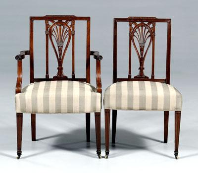 Two Sheraton carved chairs: side