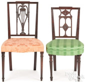 TWO SHERATON MAHOGANY DINING C