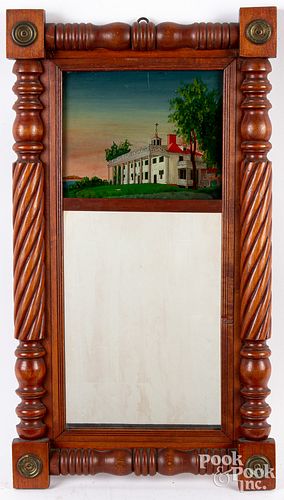 TWO SHERATON MIRRORS, 19TH C.Two