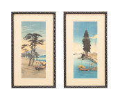 TWO SHOTEI WOODBLOCK PRINTS<br