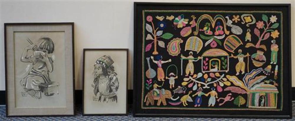 TWO SIAMESE PAINTINGS AND AN