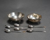 TWO SIAMESE SILVER CONDIMENT B