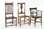 TWO SIDE CHAIRS AND AN ARMCHAI