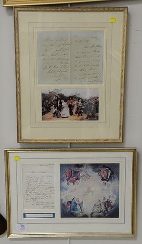 TWO SIGNED AND FRAMED LETTERS