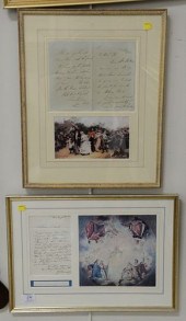 TWO SIGNED AND FRAMED LETTERS