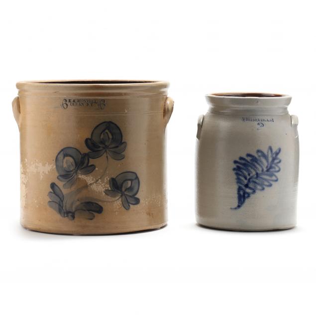TWO SIGNED ANTIQUE STONEWARE