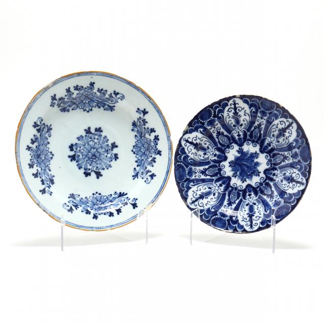 TWO SIGNED DUTCH DELFT BLUE AND
