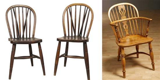 Two Signed English Windsor Elm
