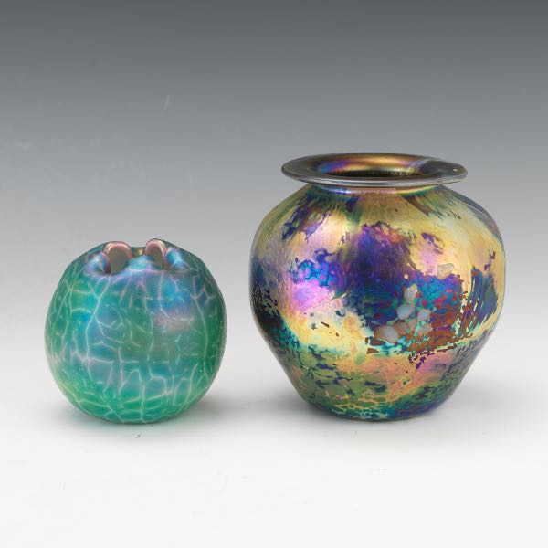 TWO SIGNED FRENCH ART GLASS