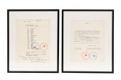 TWO SIGNED JOSEPH BEUY DOCUMEN
