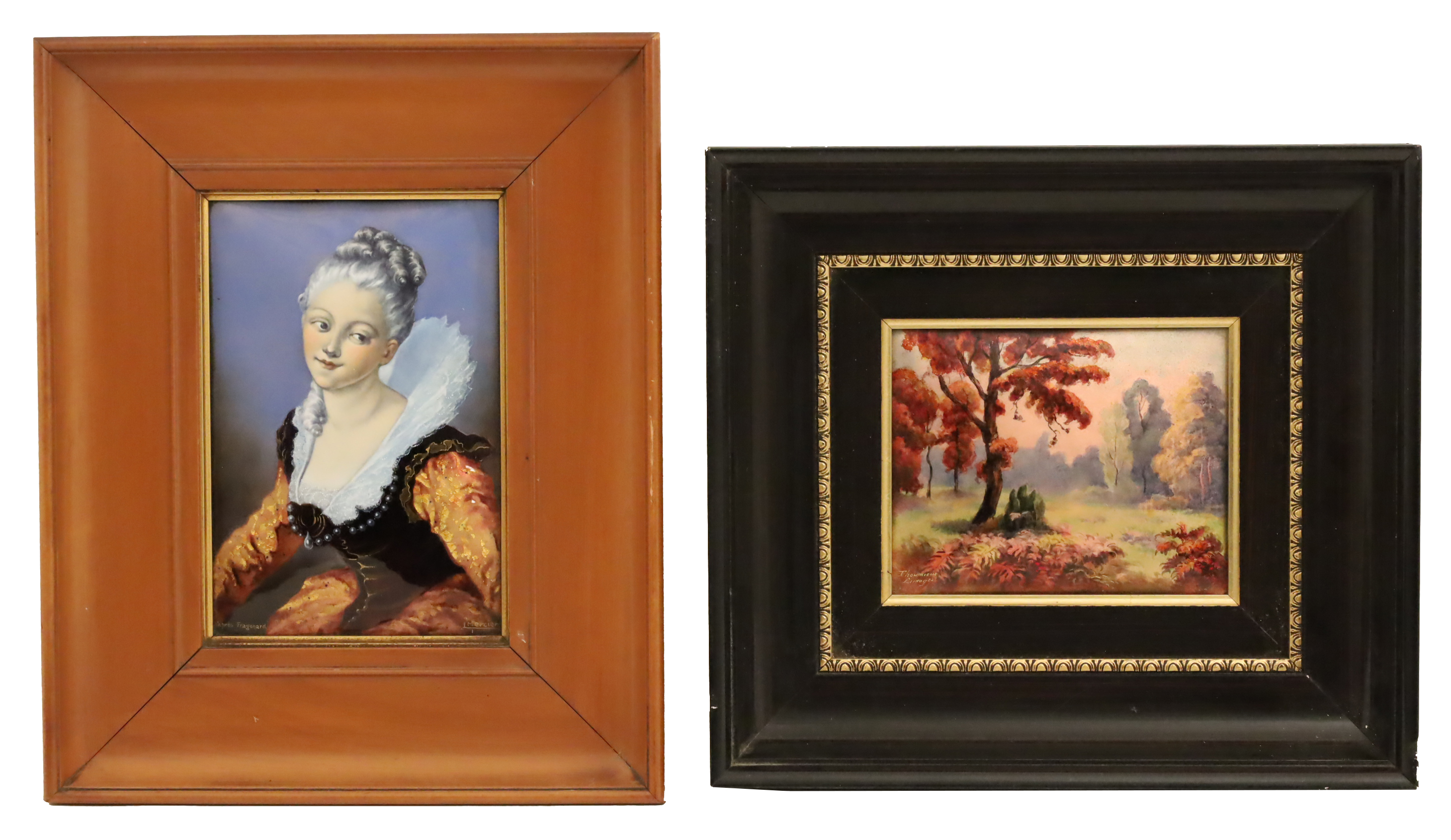 TWO SIGNED LIMOGES ENAMEL PLAQUES