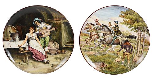 TWO SIGNED MAJOLICA