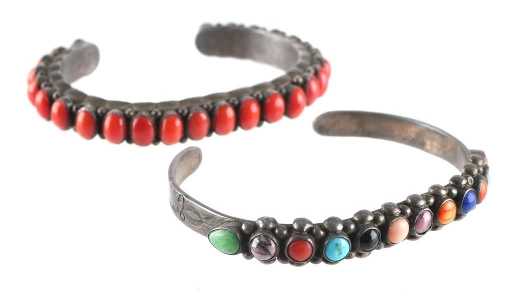 TWO SIGNED NAVAJO STERLING CUFF