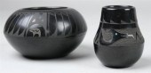 TWO SIGNED SAN ILDEFONSO BLACK