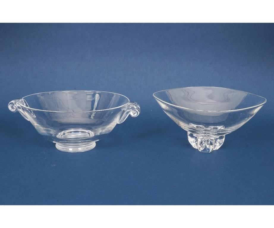 Two signed Steuben crystal glass