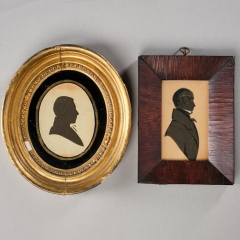 TWO SILHOUETTE PORTRAITSTwo 19th